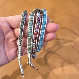 Cape Diablo Turquoise and Silver Beaded Apple Watch Band/Bracelet